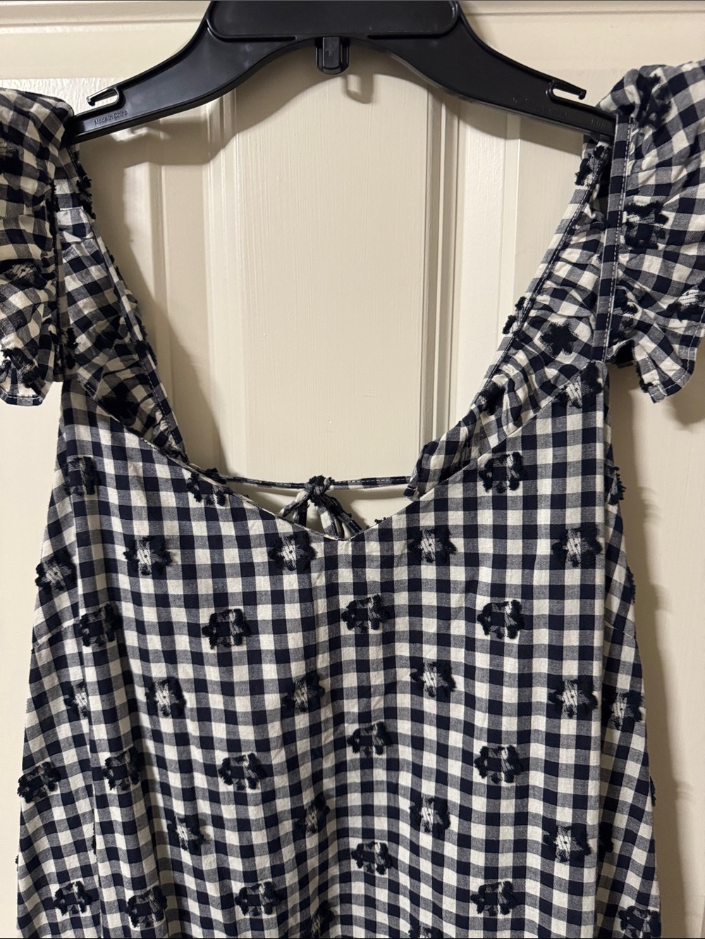 Madewell Black & White Gingham Maxi Dress with Ruffle Straps - Picture 8 of 10